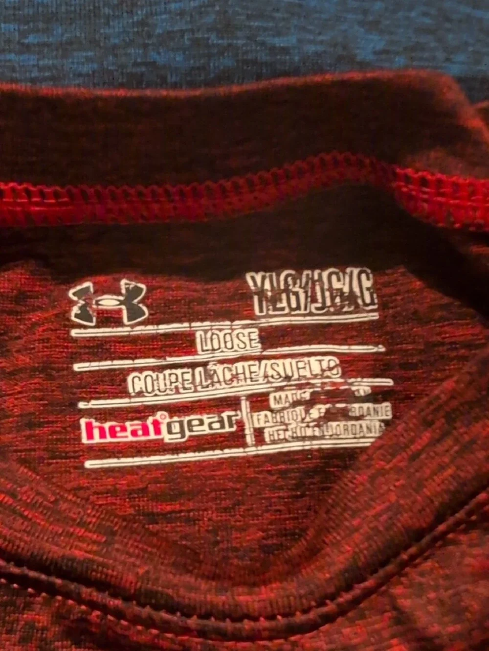 Under Armour Red Heather Long-Sleeve Tee with Reflective Logo (L &XL) Qty 2